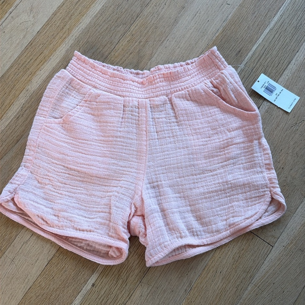 NWT girls lightweight light pink shorts, size 5t